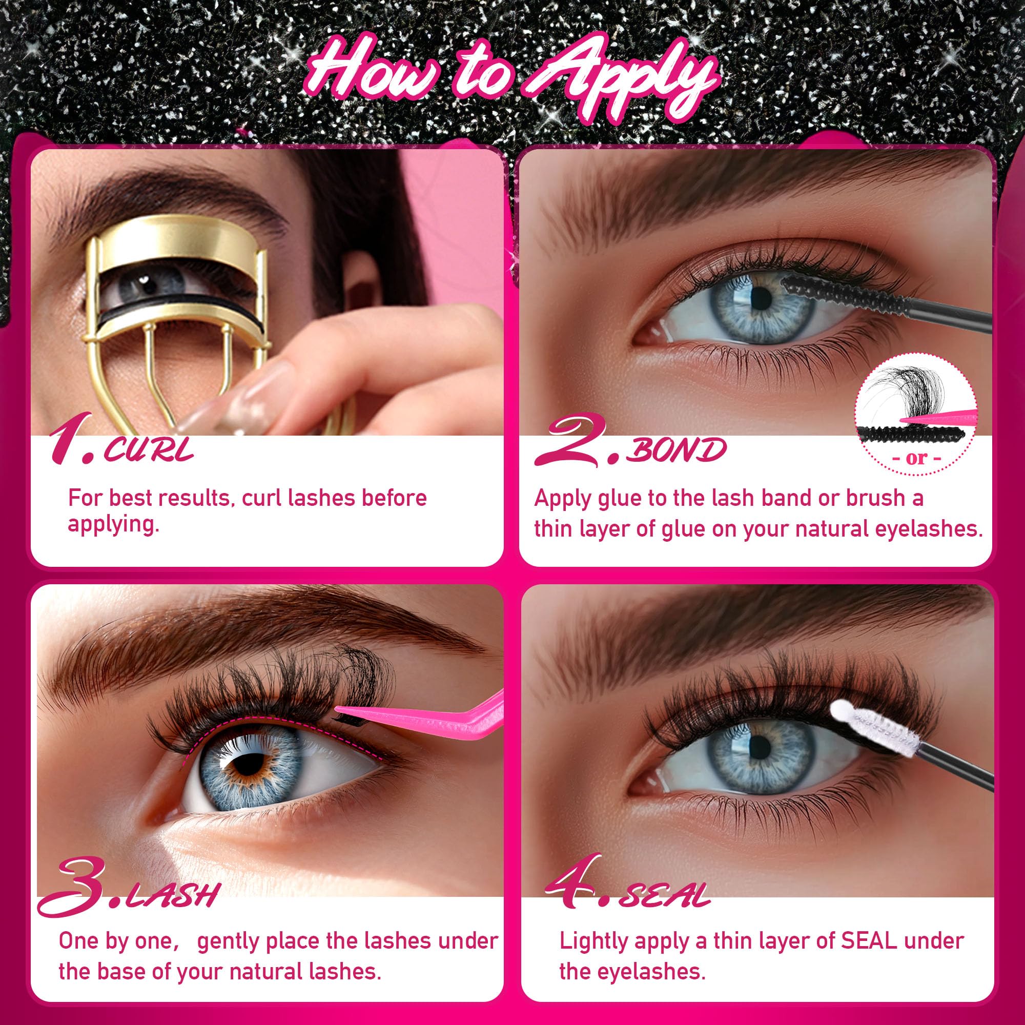 CCODDY bond-seal remover dissolves adhesive in seconds without harming natural lashes.