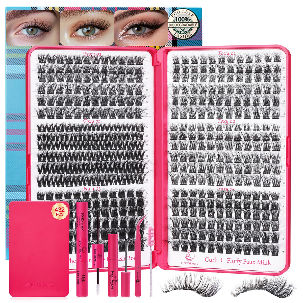 CCODDY lash clusters 432pcs for customizable fluffy eye looks