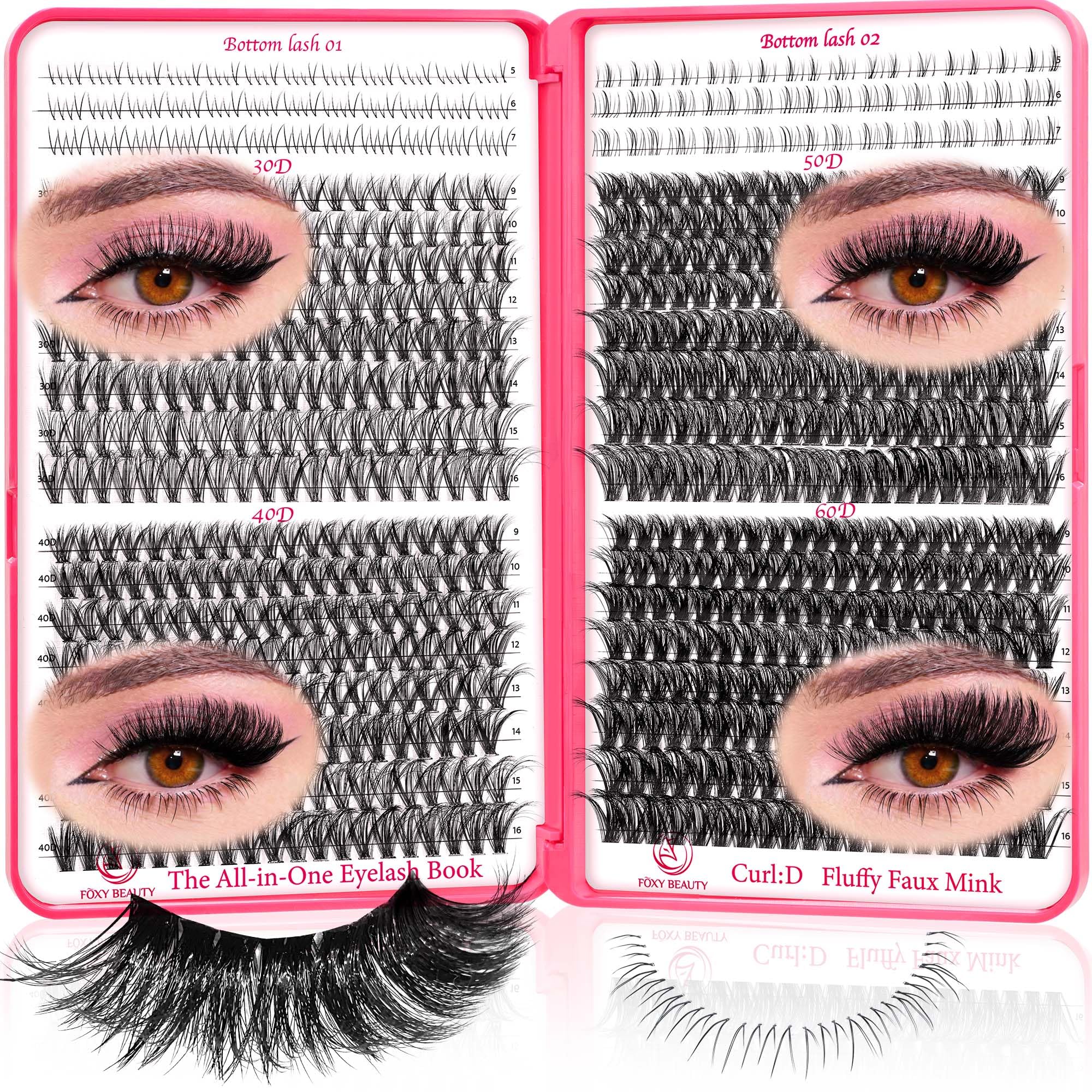 CCODDY upper lash clusters 9-16mm in D curl for dramatic volume.