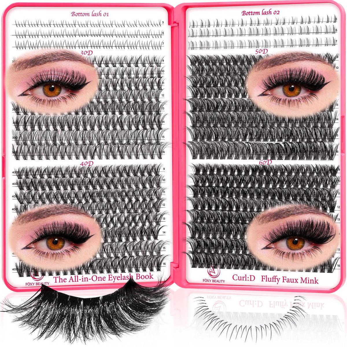 CCODDY upper lash clusters 9-16mm in D curl for dramatic volume.
