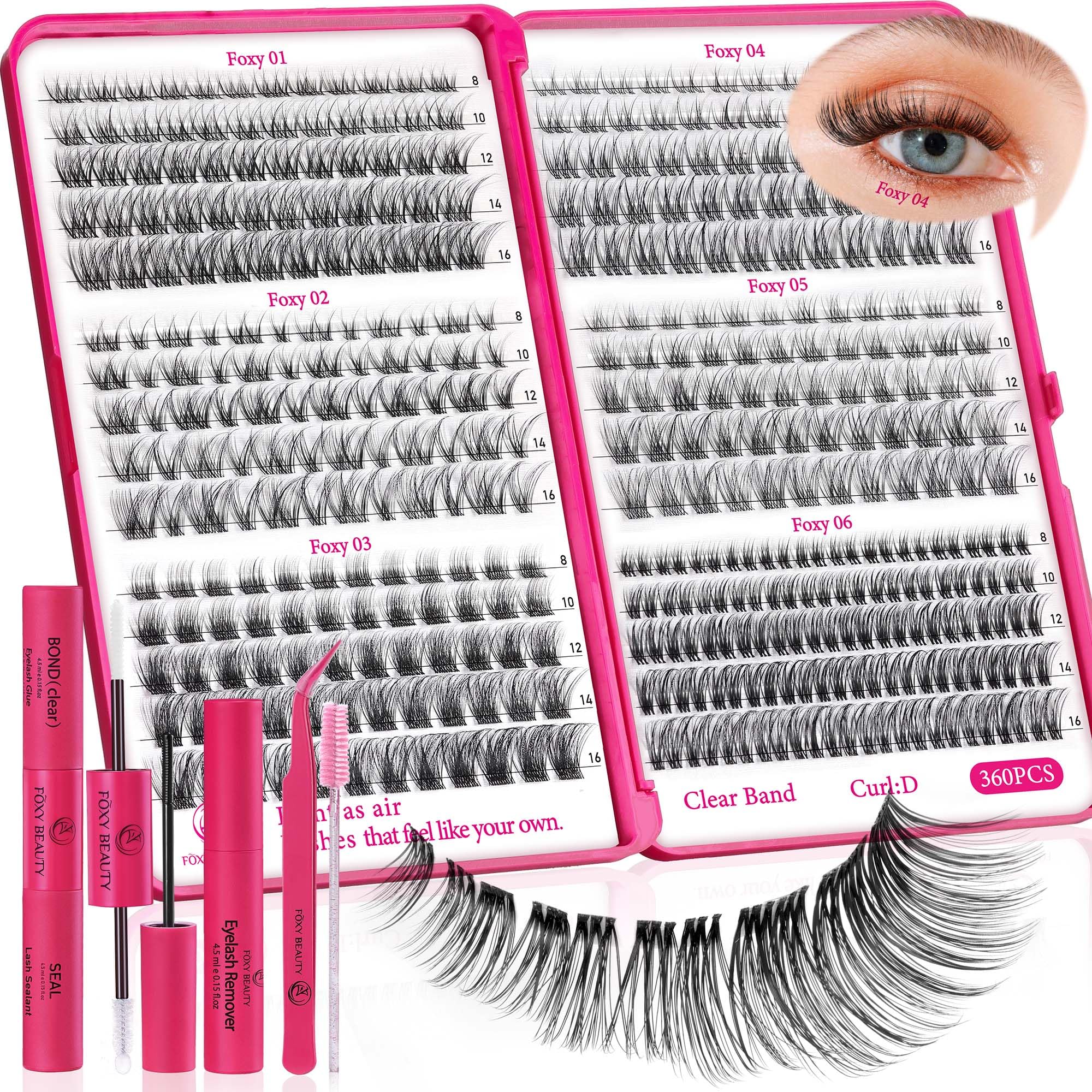 CCODDY Nova Lash Clusters 360-pcs packaging highlights value and complete kit contents
