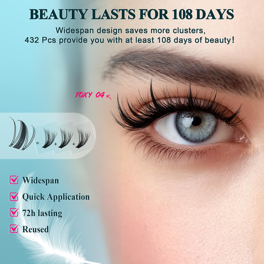 CCODDY Vasa Muse Lash Clusters 0.05mm invisible band minimizes irritation.