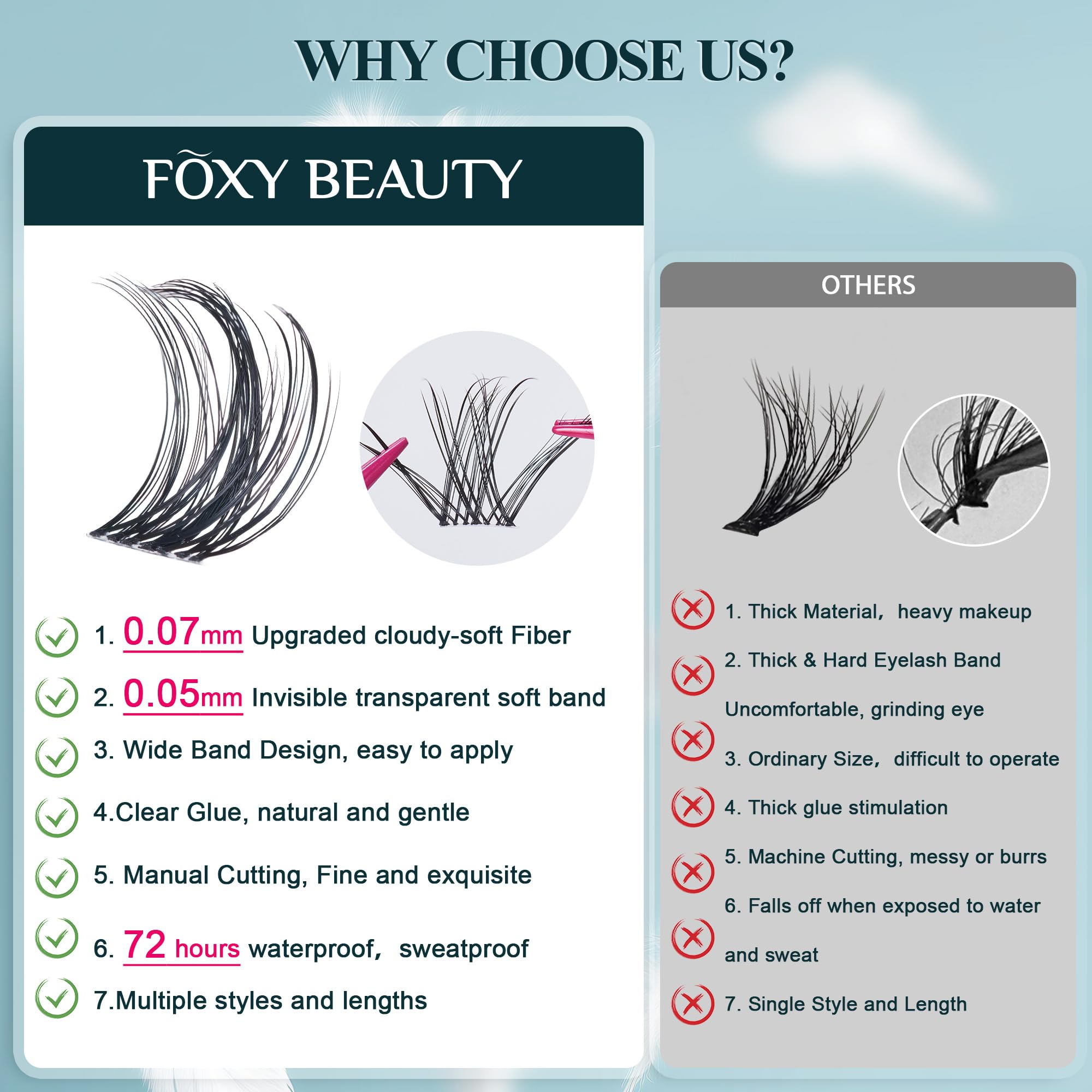 CCODDY Vasa Muse Lash Clusters 360 pcs per book for quick full-lash looks.