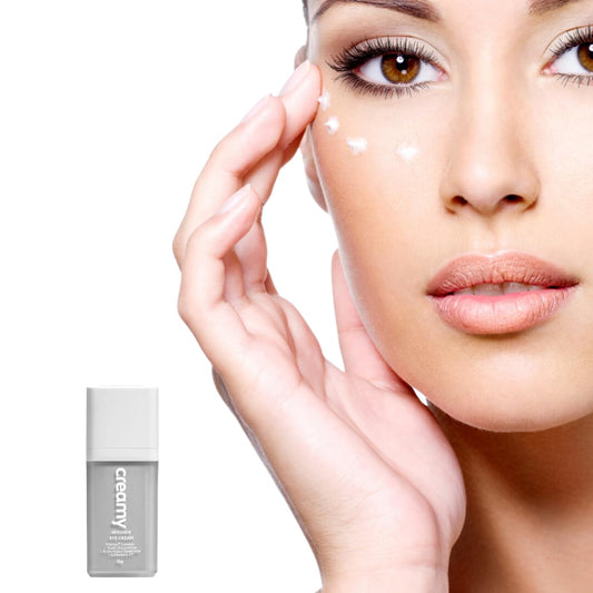 C Creamy Skincare creamy eye cream texture close-up showing rich hydration.