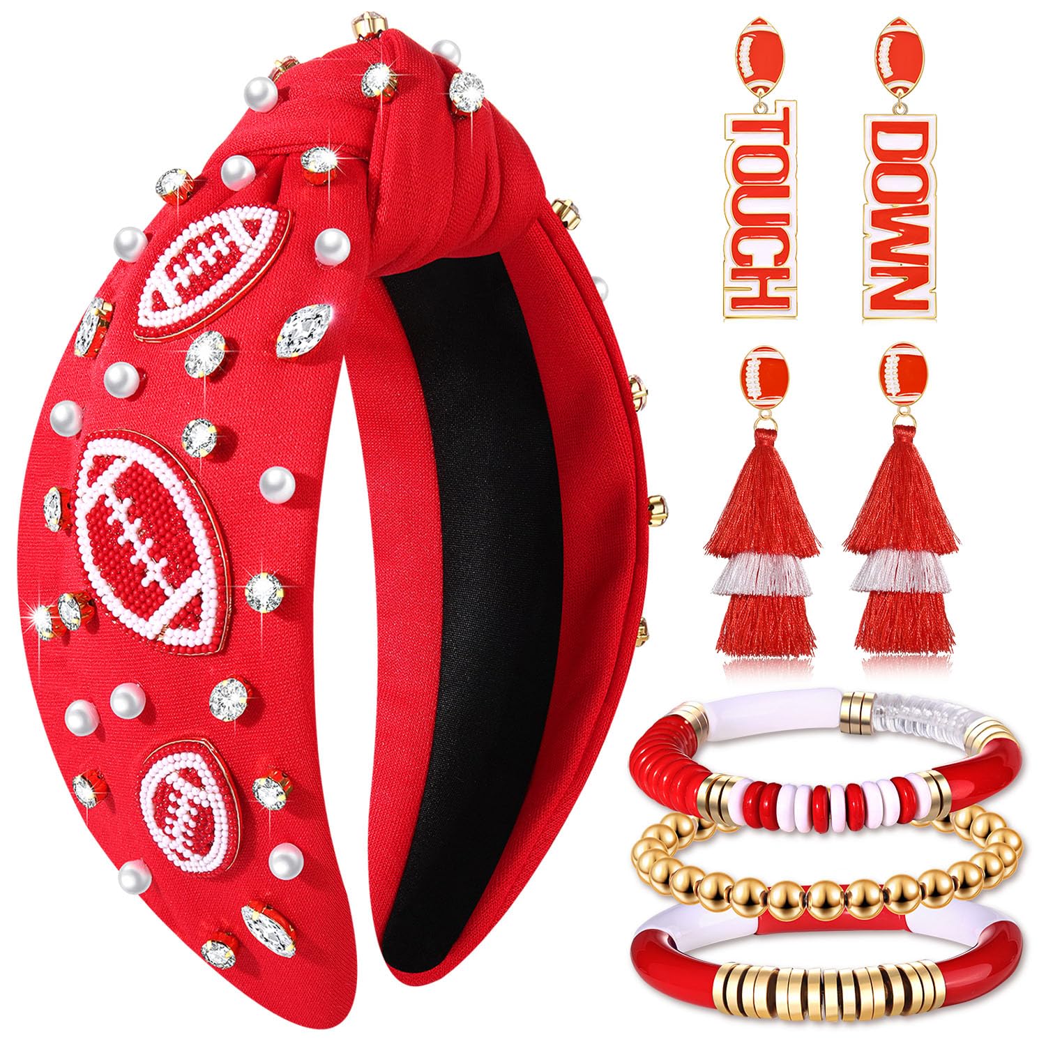 CEALXHENY football heishi bracelets showcase vibrant team colors for bold game day outfits.