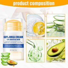Cecurpo exfoliating foot cream smoothing rough skin during use.