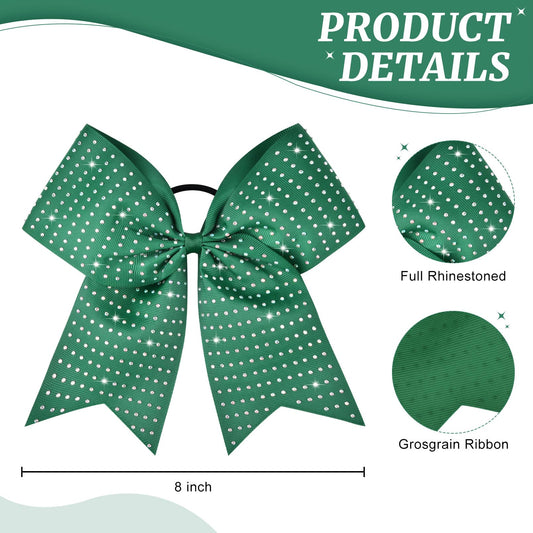 CEELGON forest green glitter cheer bow 2 highlights iridescent shine for game day