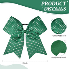 CEELGON forest green glitter cheer bow 2 highlights iridescent shine for game day