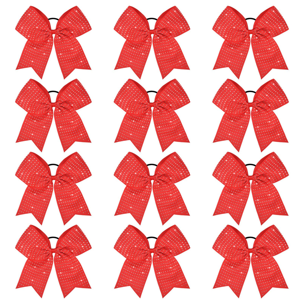 CEELGON red glitter cheer bow with 8-inch ribbon for bold game day flair