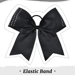 CEELGON 12-piece black glitter cheer bows heat-sealed grosgrain ends ensure durability.