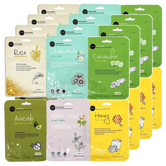Celavi Essence Face Mask B Set packaging highlighting six variants for daily hydration.