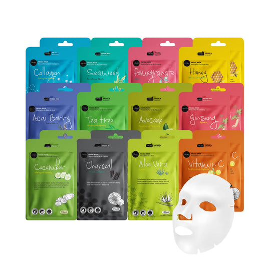 Celavi Essence facial sheet mask variety set box for brightening skin.