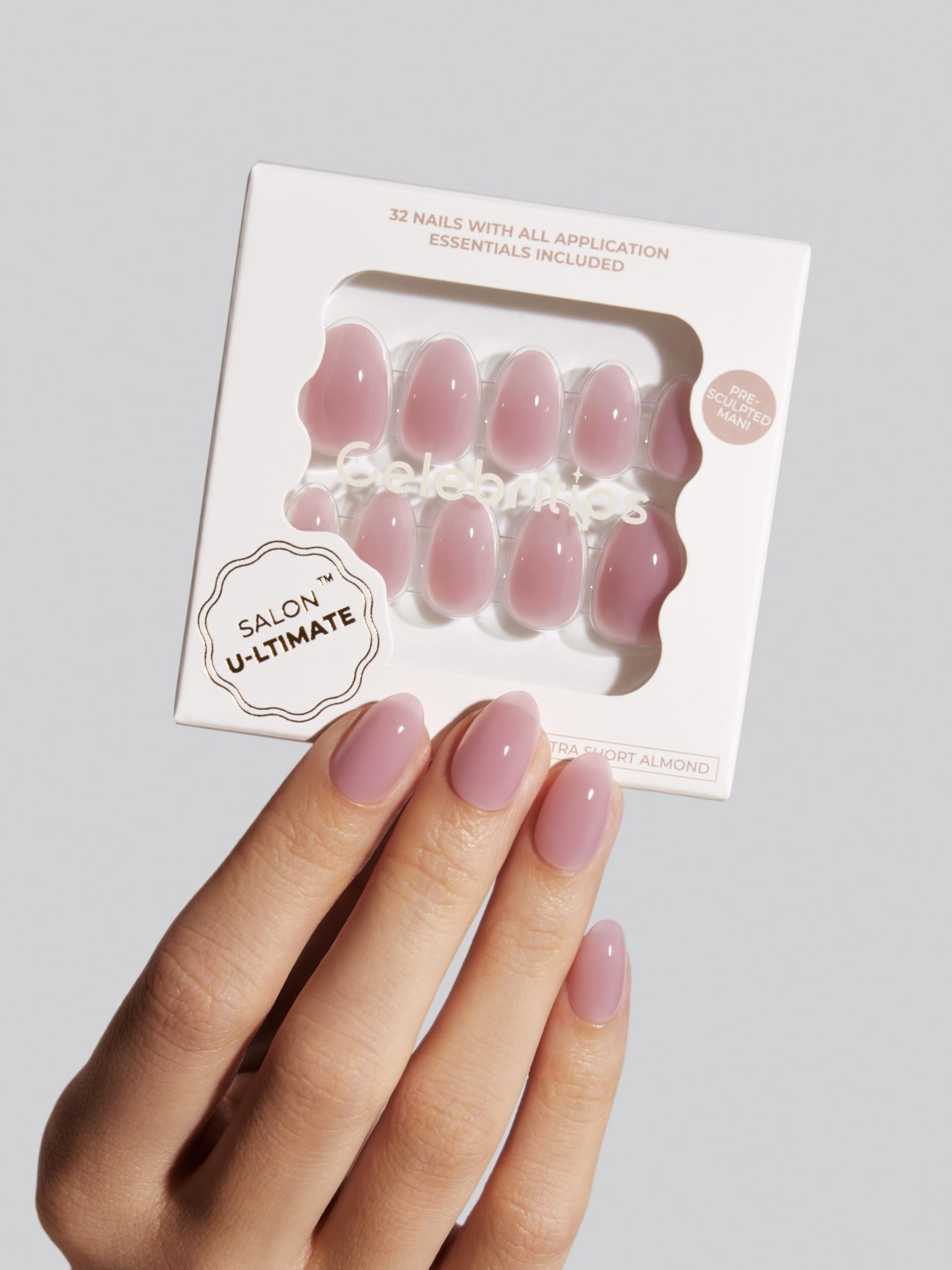 Celebritips U-ltimate nails close-up shows U-edges for lift prevention.