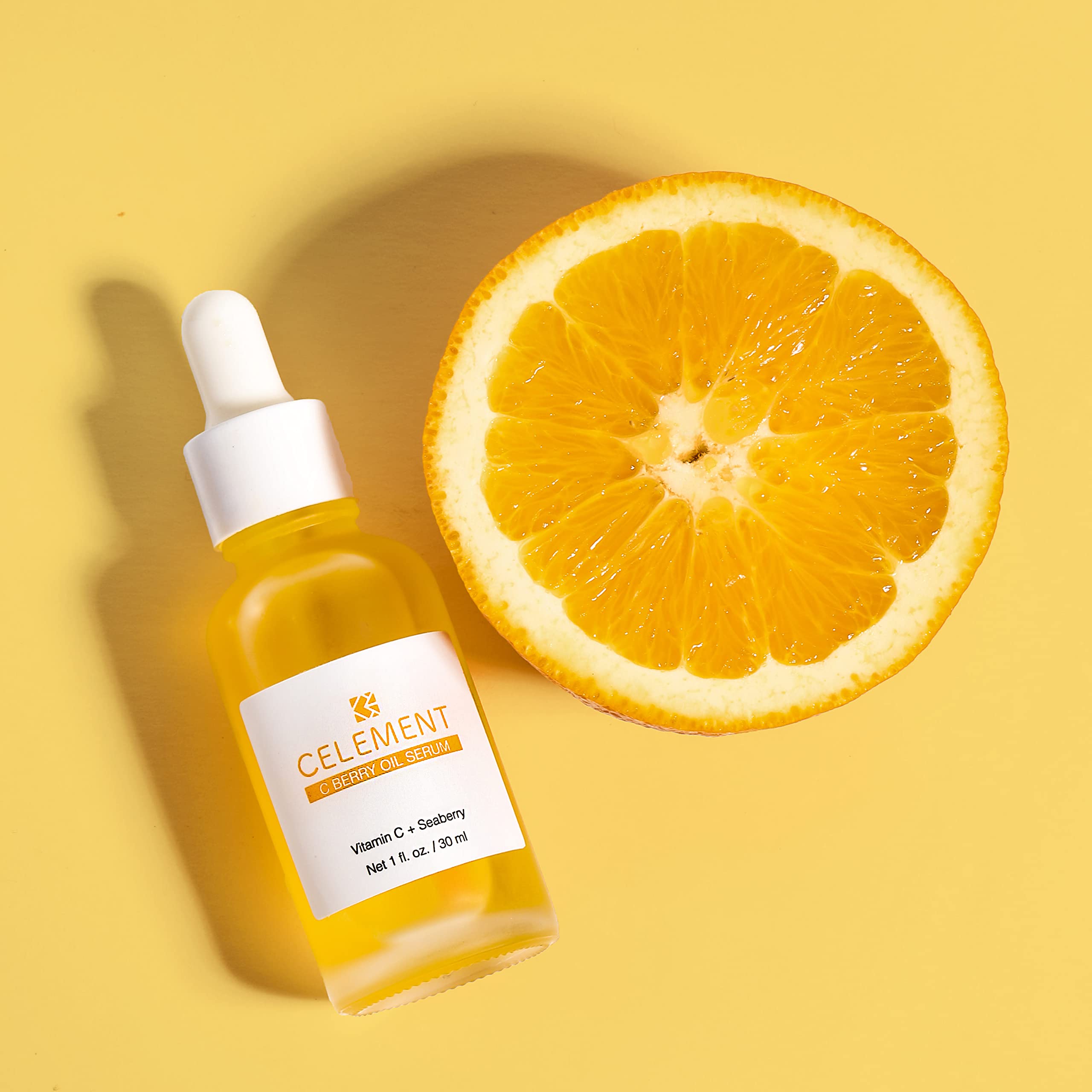 Celement vanity routine scene with serum during skincare.