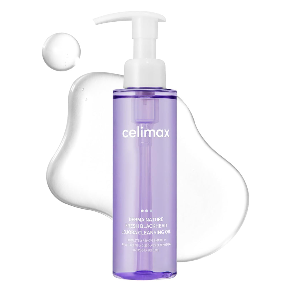 Celimax Derma Nature Fresh Blackhead Jojoba Cleansing Oil bottle for gentle makeup removal