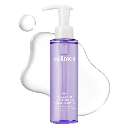 Celimax Derma Nature Fresh Blackhead Jojoba Cleansing Oil bottle for gentle makeup removal