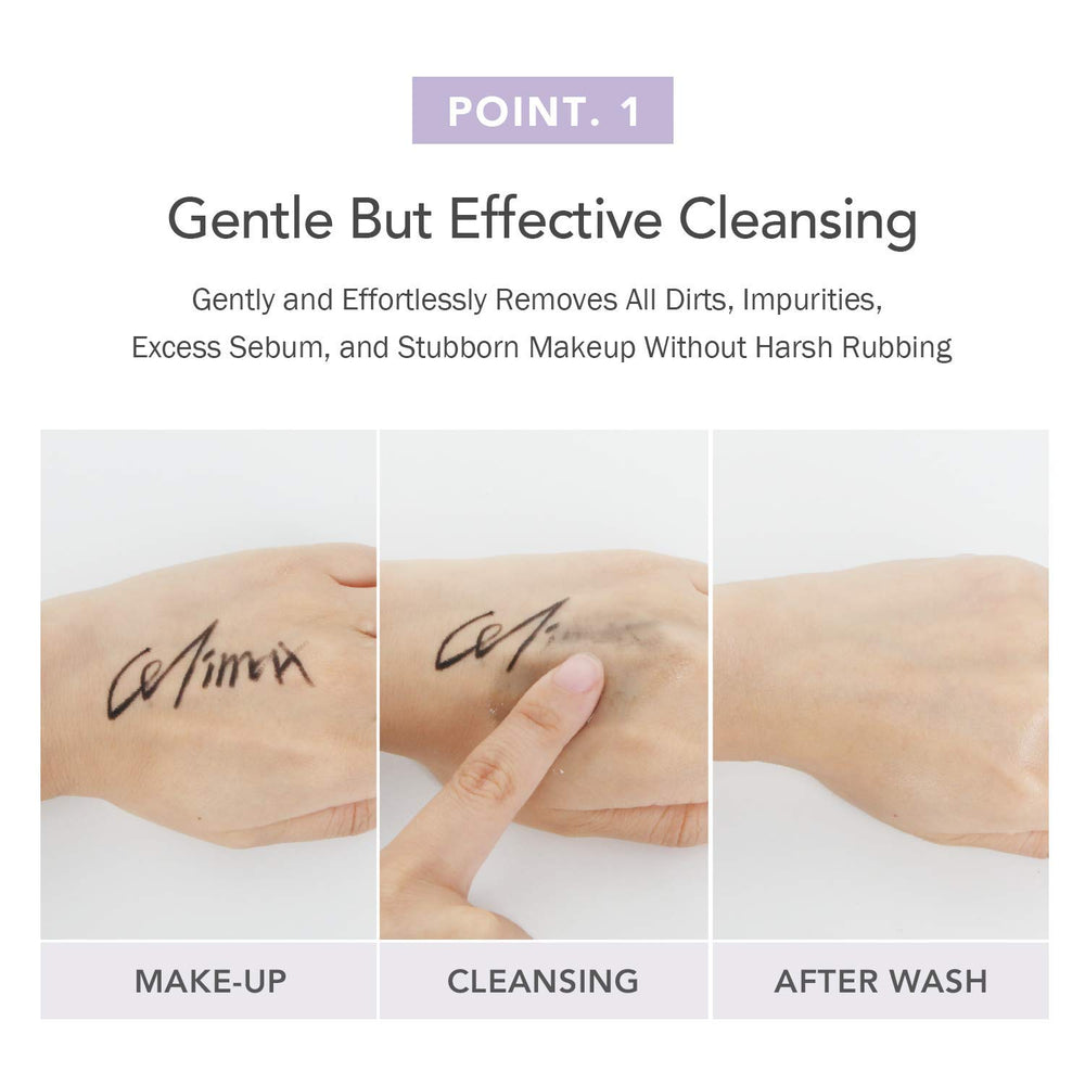 Water rinse action of Celimax Derma Nature Fresh oil demonstrates thorough cleanse