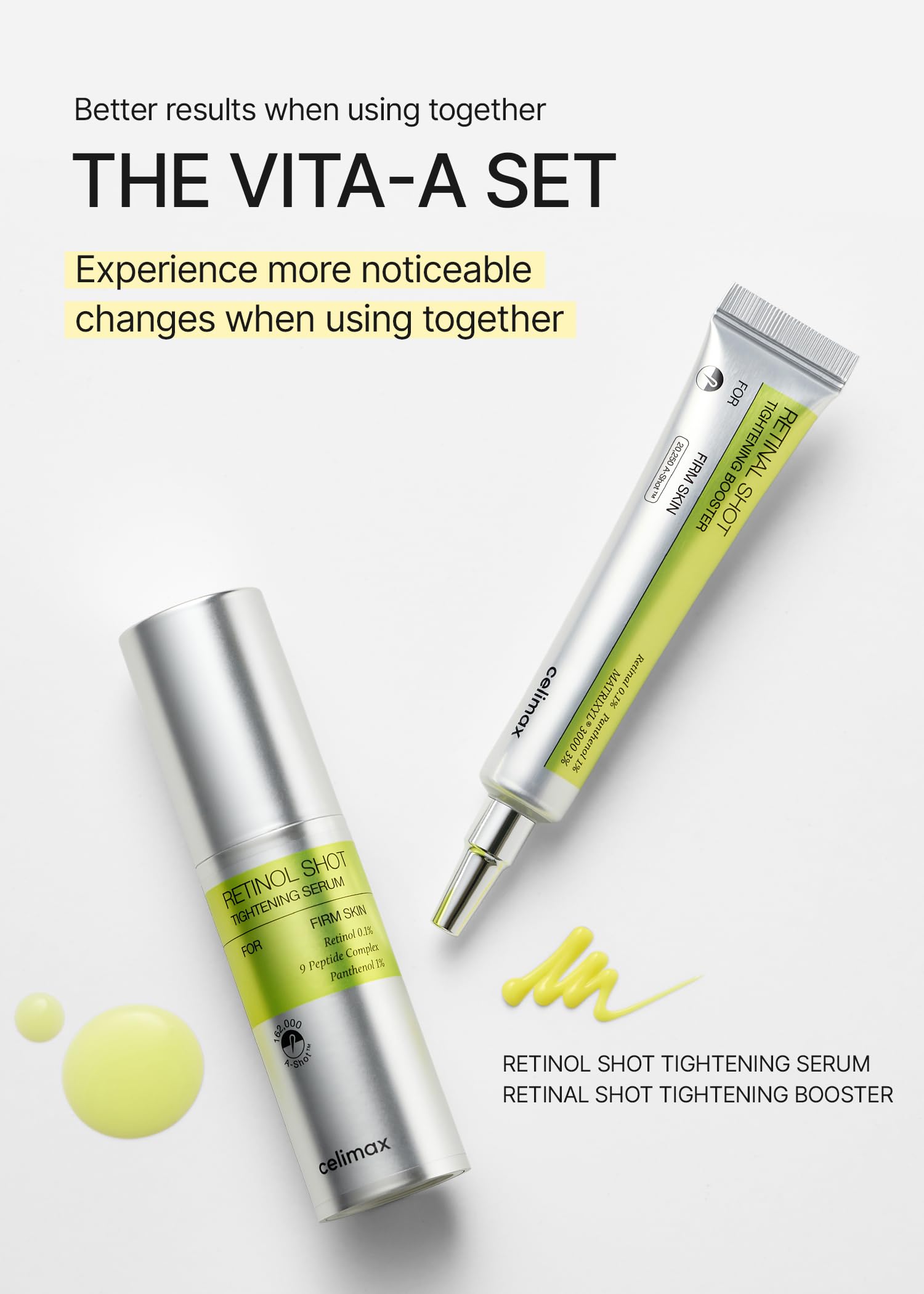 Celimax Vita A Retinol Shot night routine close-up emphasizes hypoallergenic reassurance