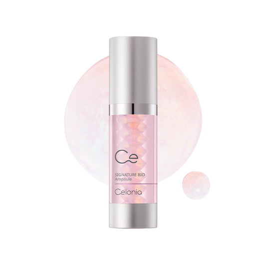 CELINO Celonia Signature Bio Ampoule bottle closeup showing premium packaging for hydration promise