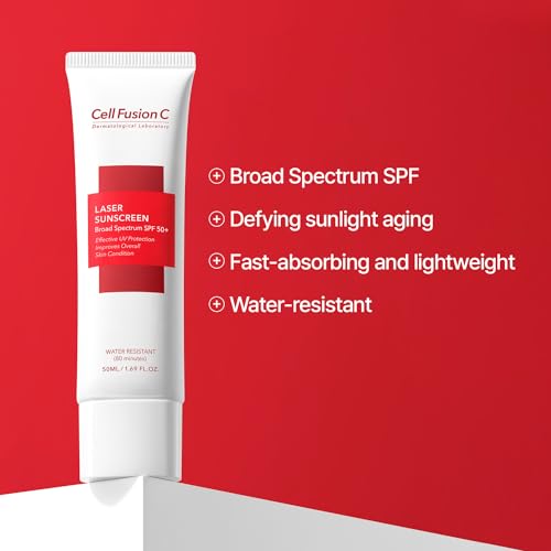 Cell Fusion C Laser Sunscreen bottle pump demonstrates easy, mess-free application.