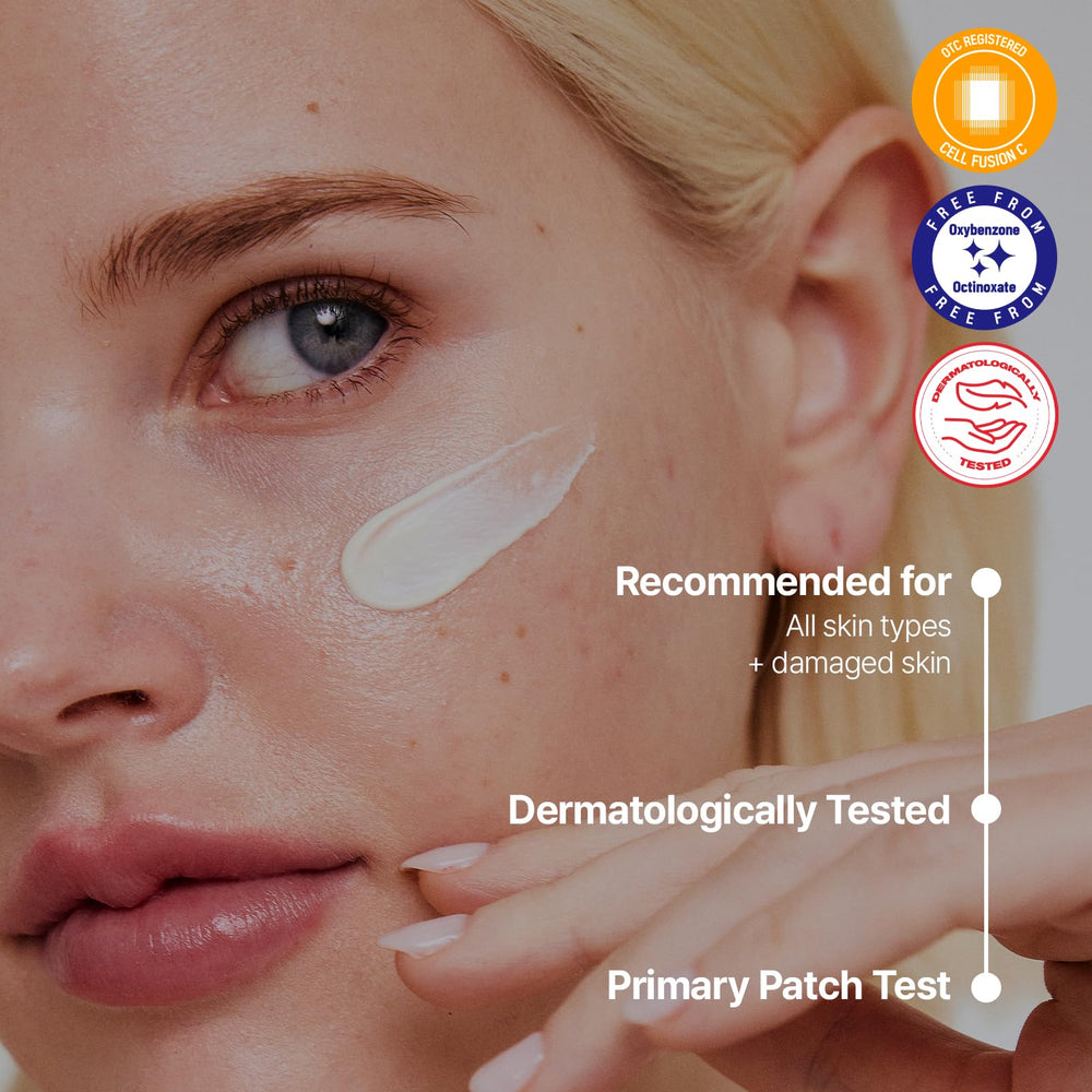 Skin sample with Cell Fusion C Laser UV Defense suitable for sensitive skin