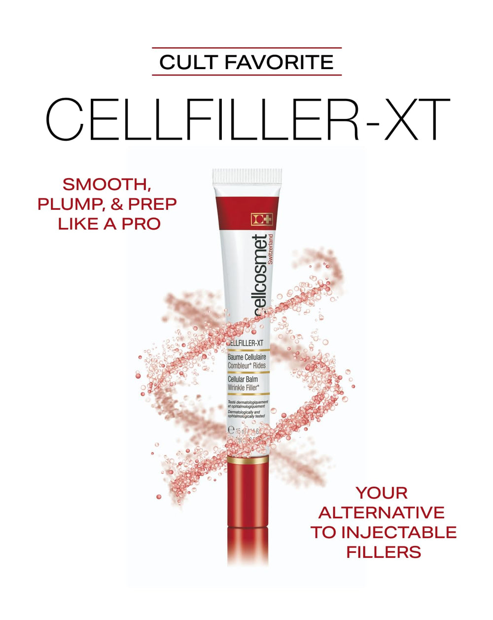 Close-up of CellFiller-XT creamy texture for hydration and smoothing.