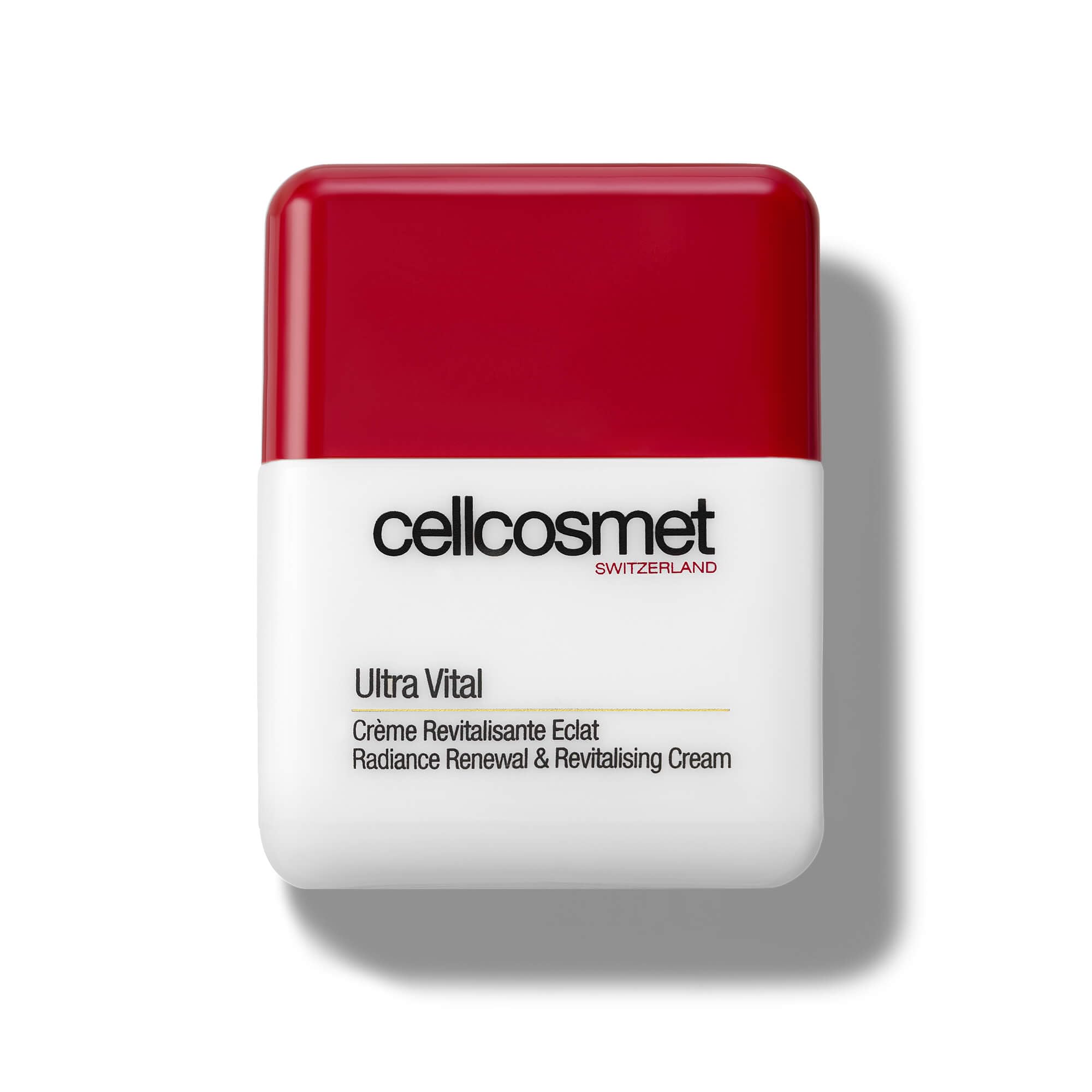Cellcosmet Ultra Vital jar shows rich cream ideal for deep hydration and radiance