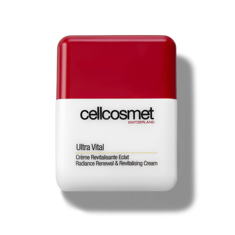 Cellcosmet Ultra Vital jar shows rich cream ideal for deep hydration and radiance