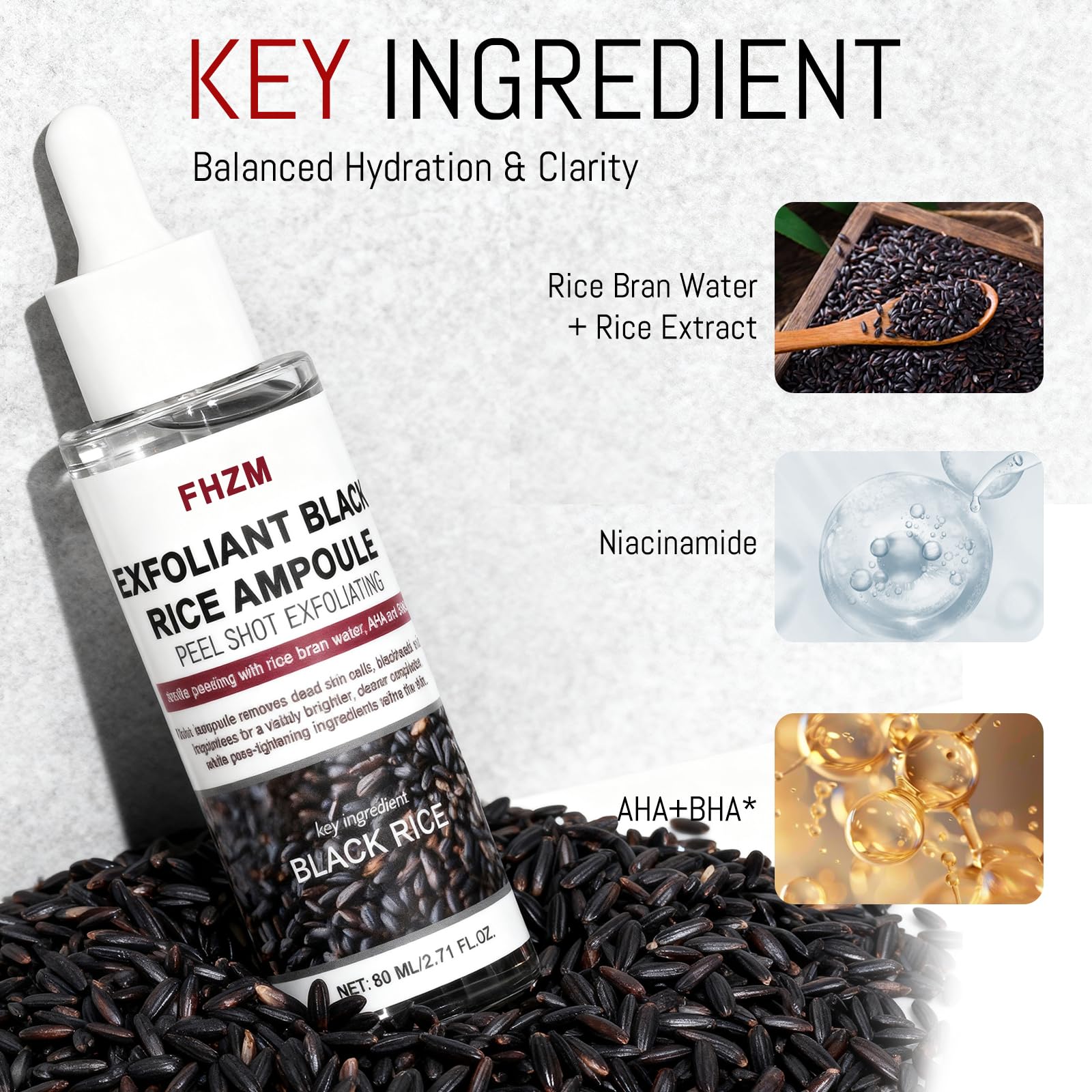 CellJuvMax Rice Exfoliating Ampoule drops applied after cleansing for day or night use