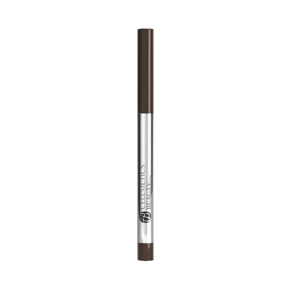 CELLMETICS Beauty long-wear cream eyeliner swatch in cold brown for mature eyes.