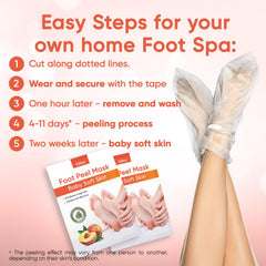 CÉLOR Foot Peel Mask ingredients include aloe and lavender for a gentle foot treat.