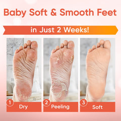 CÉLOR Foot Peel Mask packaging showing easy at-home use and soothing lavender scent.