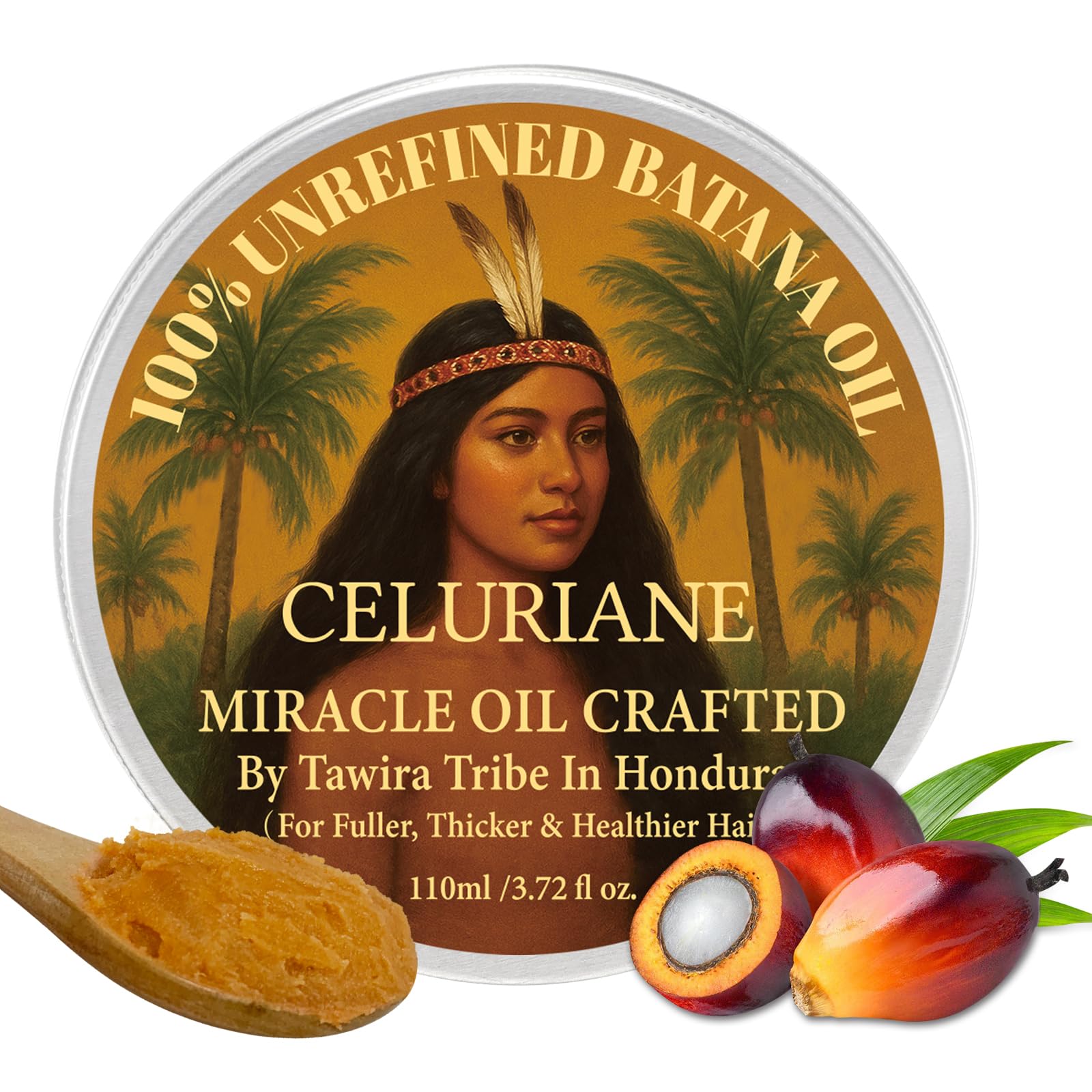 Celuriane Batana Oil bottle for hair growth and scalp nourishment.