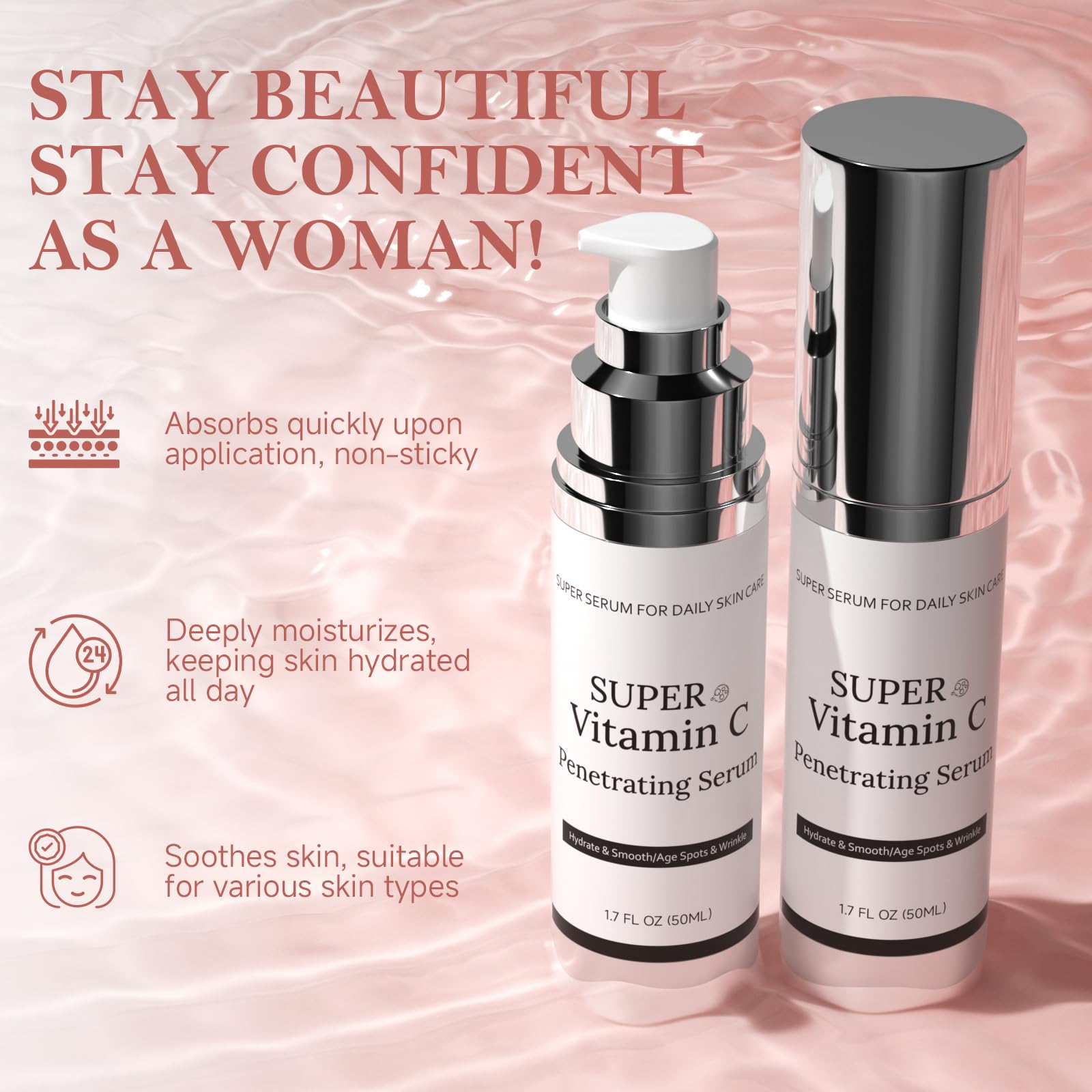 Cemsazorl Vitamin C Serum on skin showing even texture and brightness.
