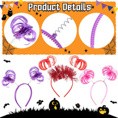 Censen tinsel wrapped ponytail headbands sparkle under party lights.
