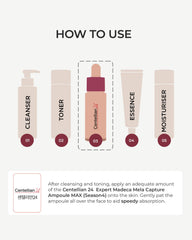 Centellian 24 Expert Ampoule Season 4 on face and neck shows targeted care.