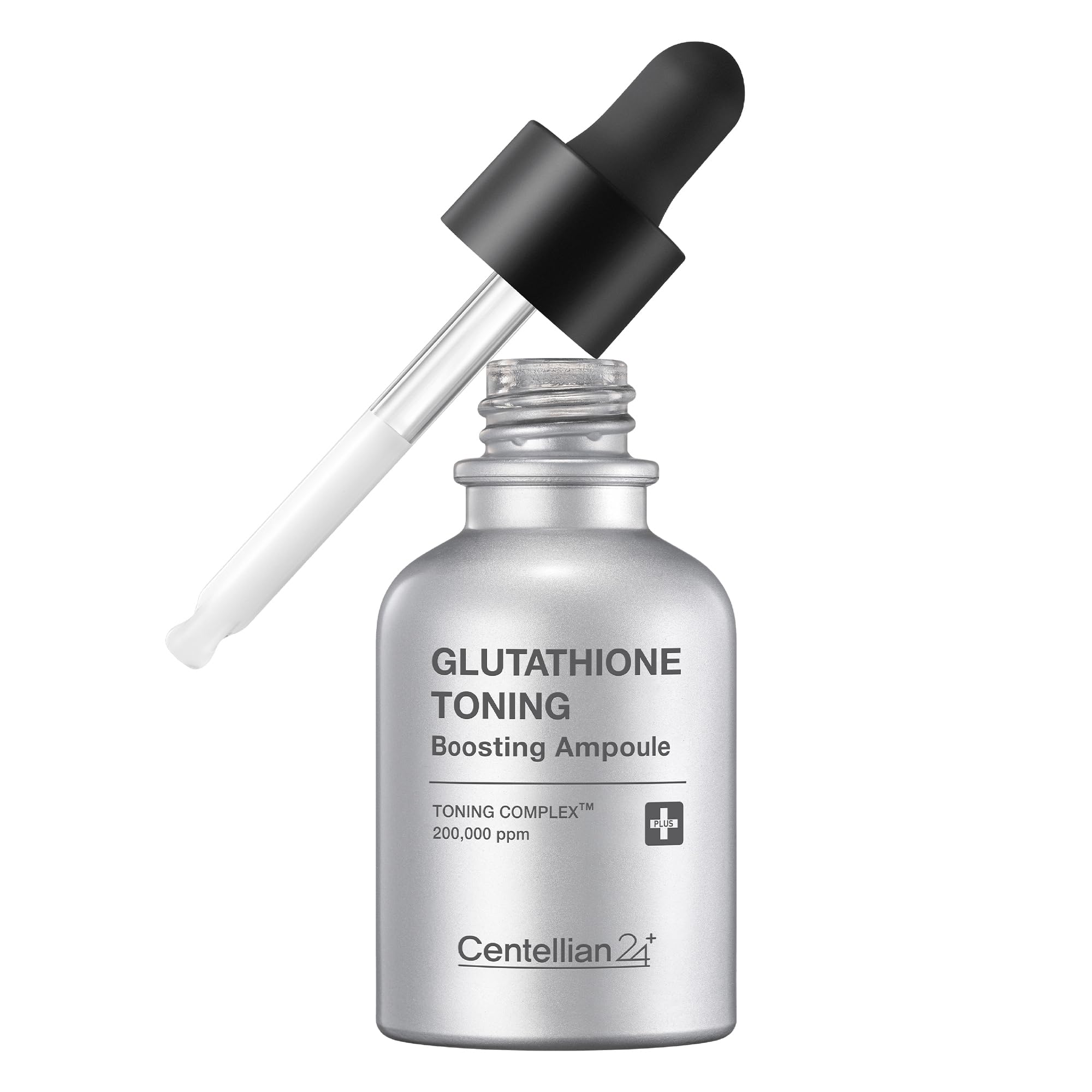 Centellian 24 glutathione ampoule bottle highlights antioxidant protection for an even skin tone.