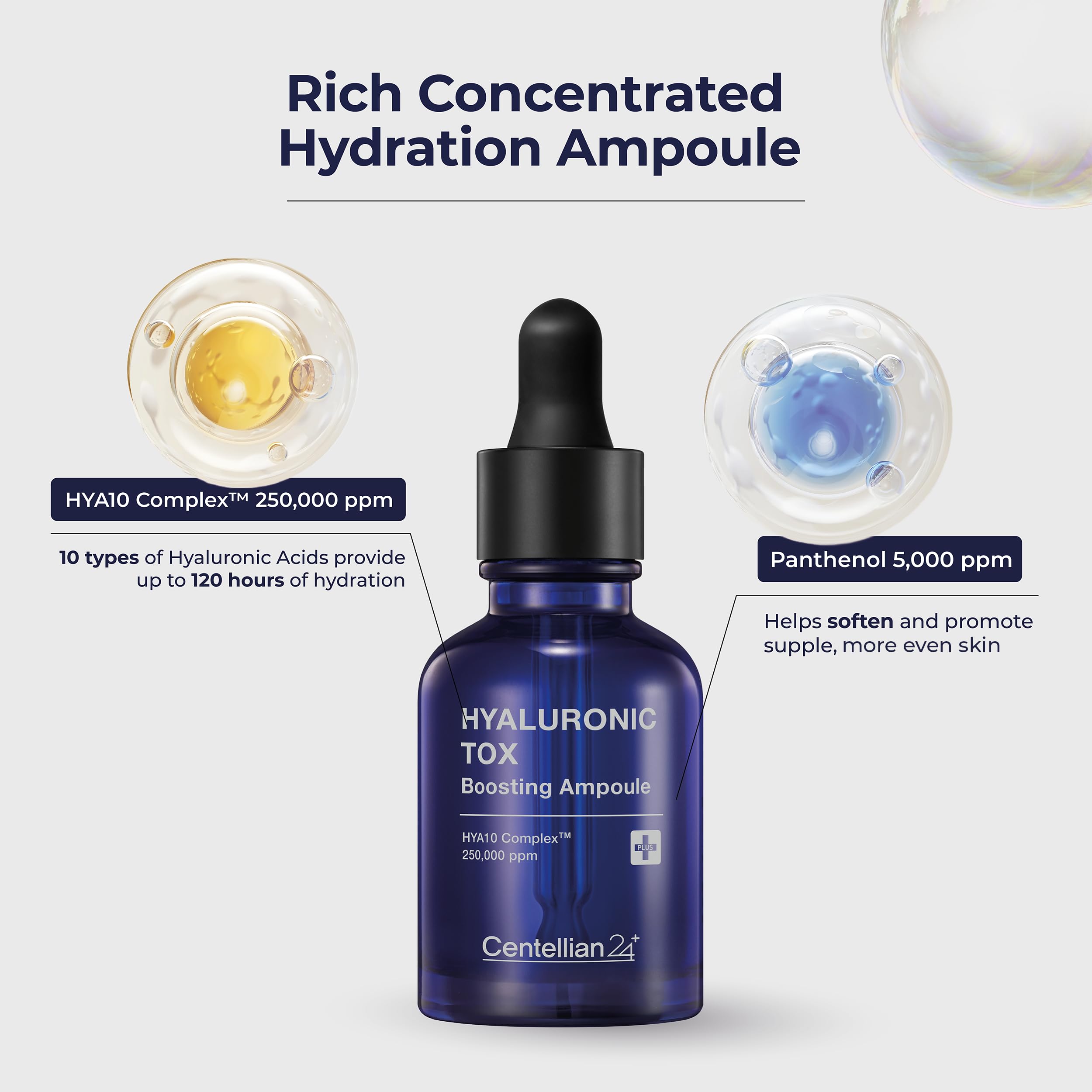 CENTELLIAN 24 ampoule application swatch shows smooth absorption