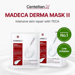 Close-up of Centellian 24 Madeca Derma Mask bottle close-up showing hydrating action