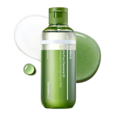 CENTELLIAN 24 Madeca Matcha Cleansing Oil pour action dissolves waterproof makeup gently.