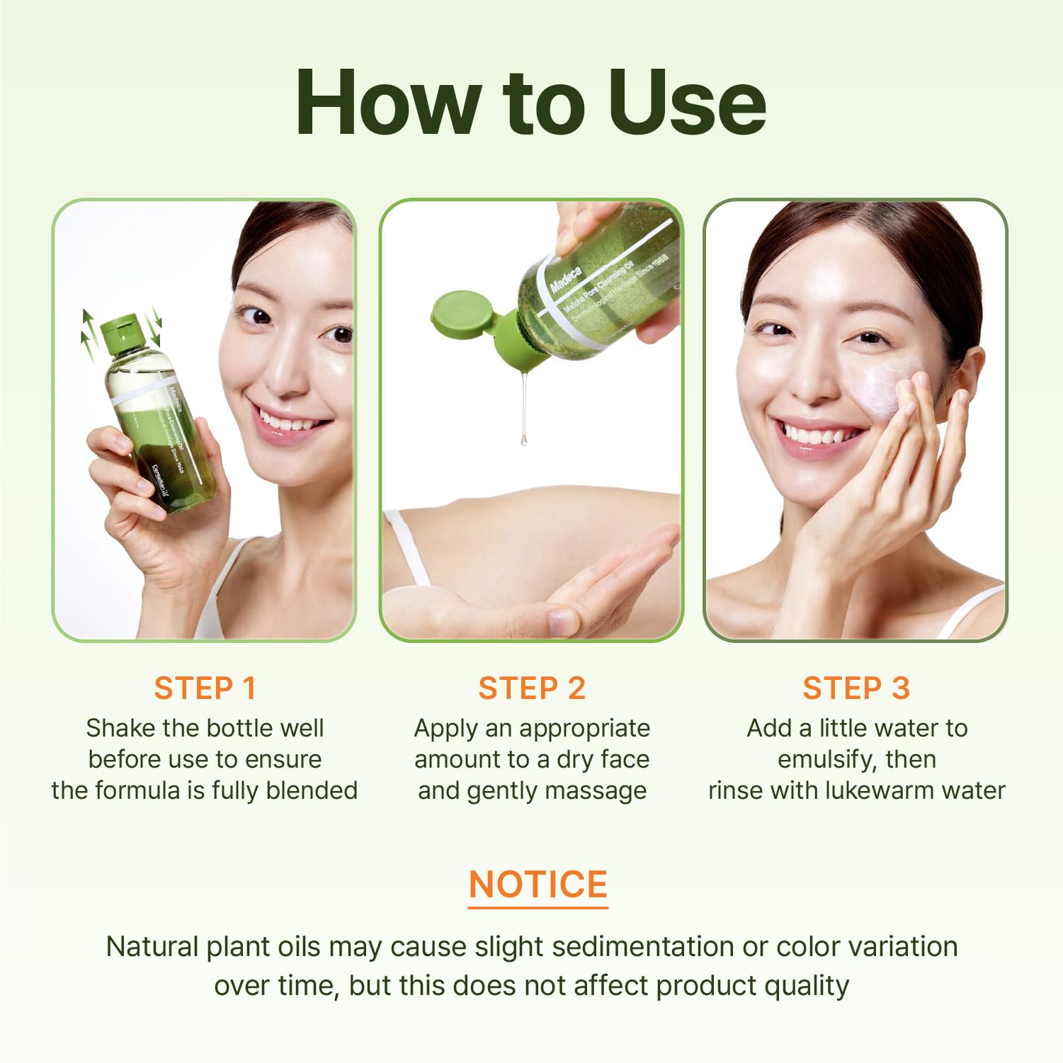 CENTELLIAN 24 Madeca Matcha Cleansing Oil leaves skin refreshed after cleansing.