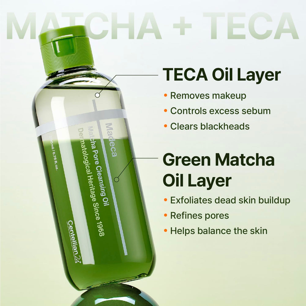CENTELLIAN 24 Madeca Matcha Cleansing Oil TECA-Matcha complex calms pores and purifies.
