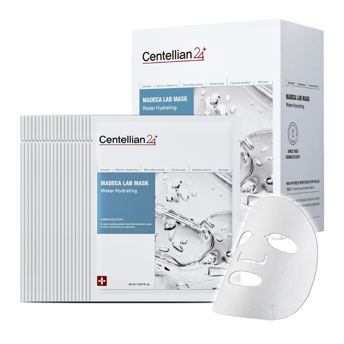 Centellian 24 Madeca Mask packaging shown, suggesting deep hydration for sensitive skin routine.