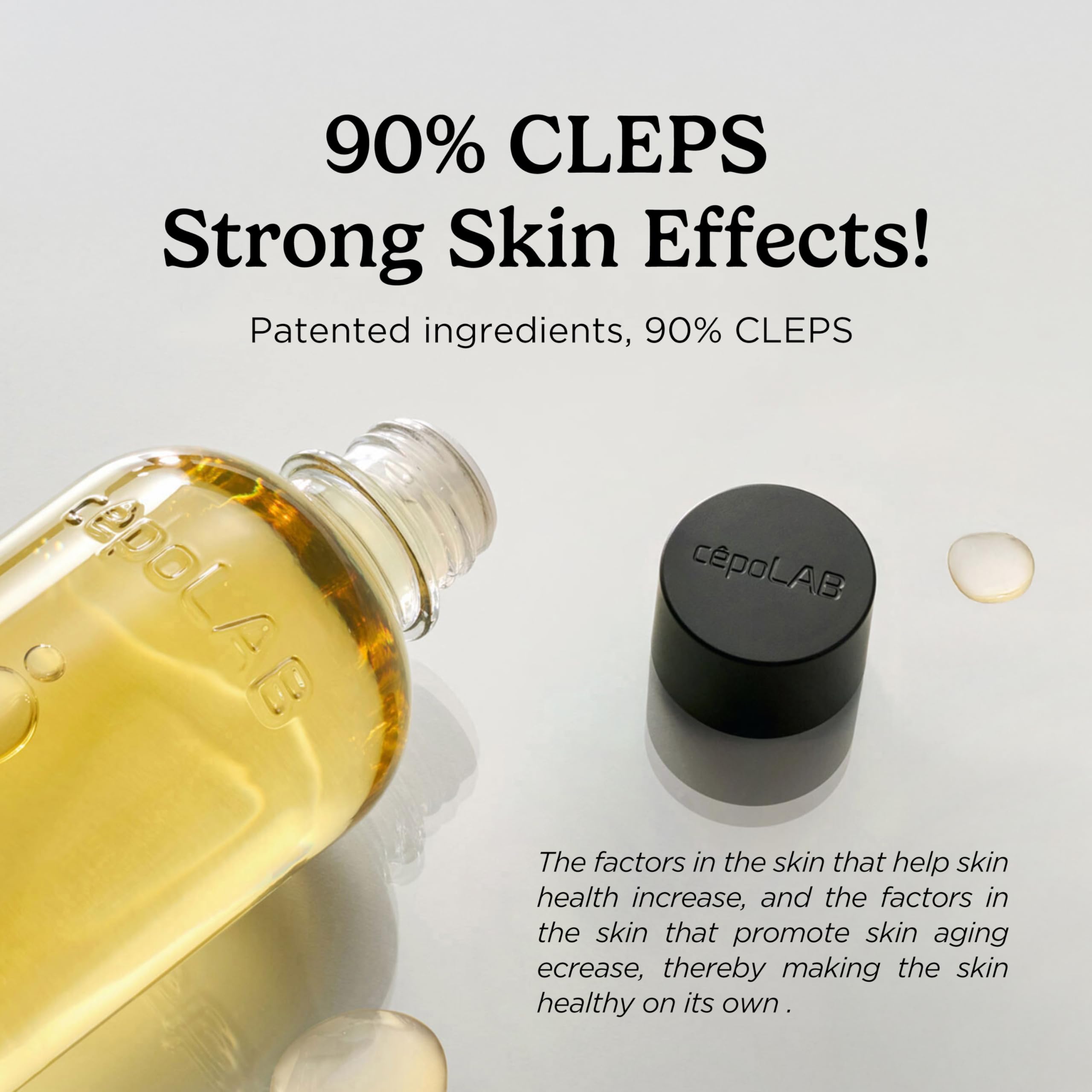 Before-and-after look at dull, dehydrated skin improved with CLEPS hydration.