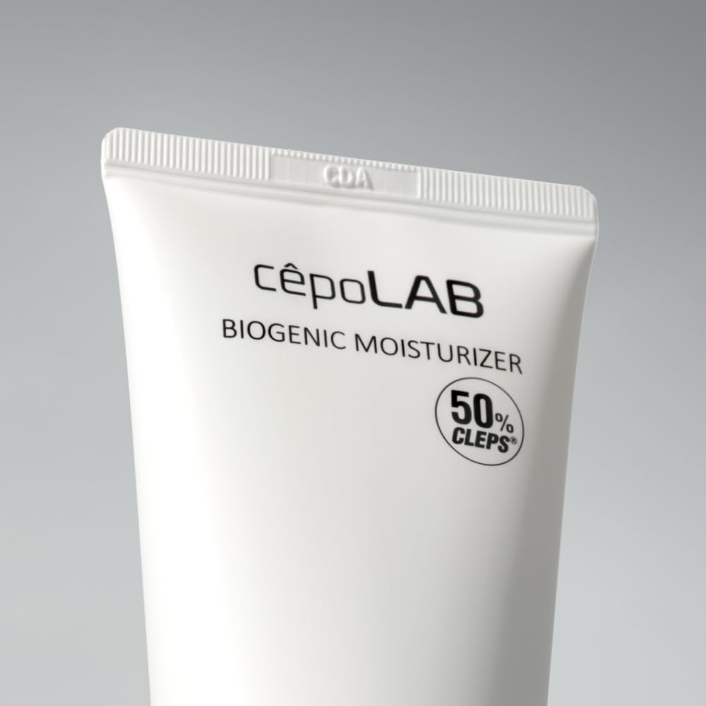 cepoLAB Biogenic Moisturizer applied to the face during a daily routine for comfort.