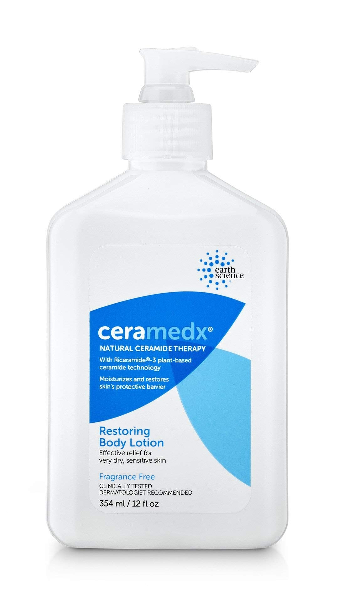 Ceramedx Body Lotion 12oz bottle showing rich hydration for daily skin comfort.