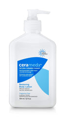 Ceramedx Body Lotion 12oz bottle showing rich hydration for daily skin comfort.