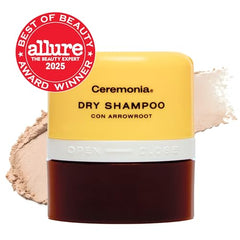Ceremonia dry shampoo with Brazilian clays visual highlights natural oil absorption.