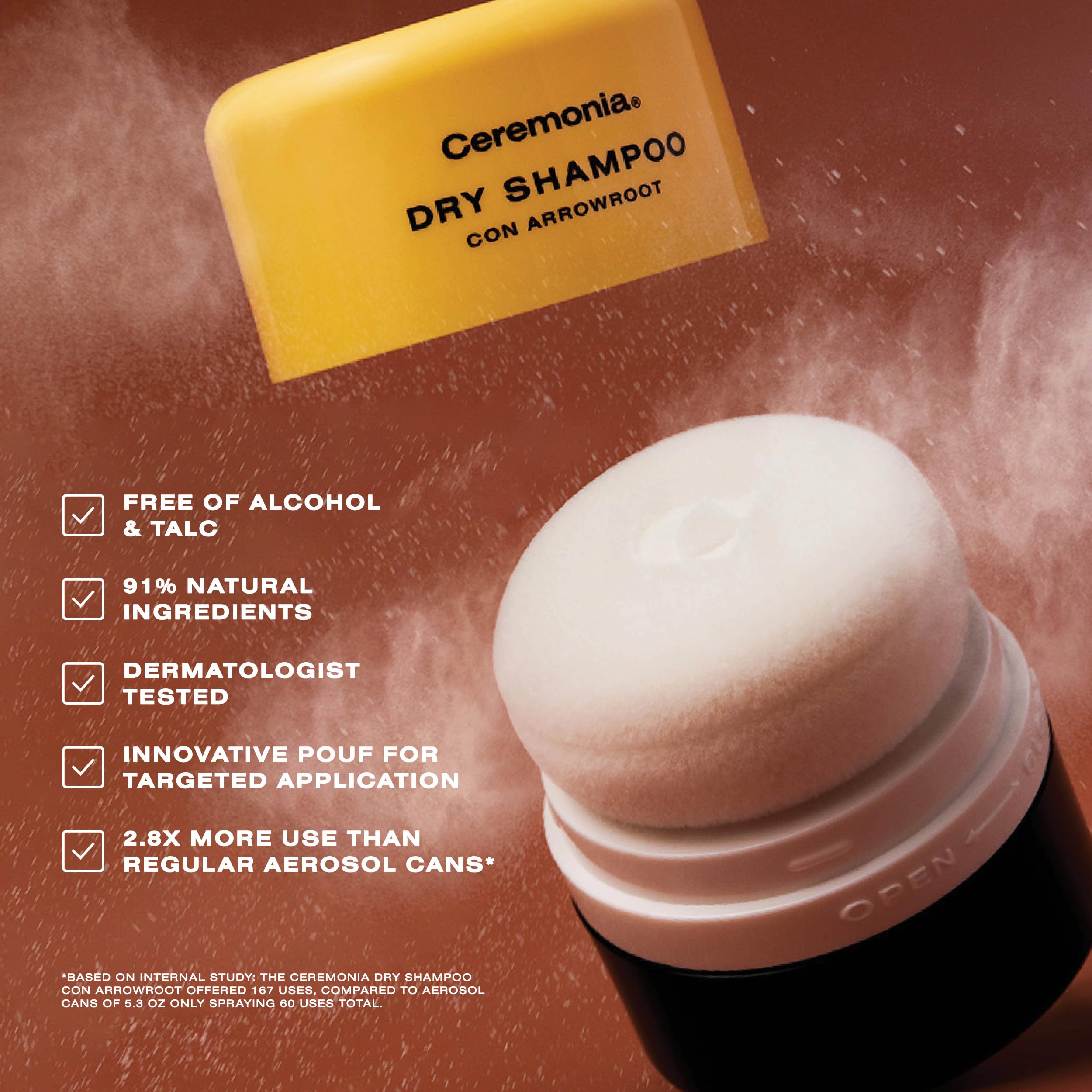 Ceremonia compact 0.35 oz packaging highlights travel-friendly design.