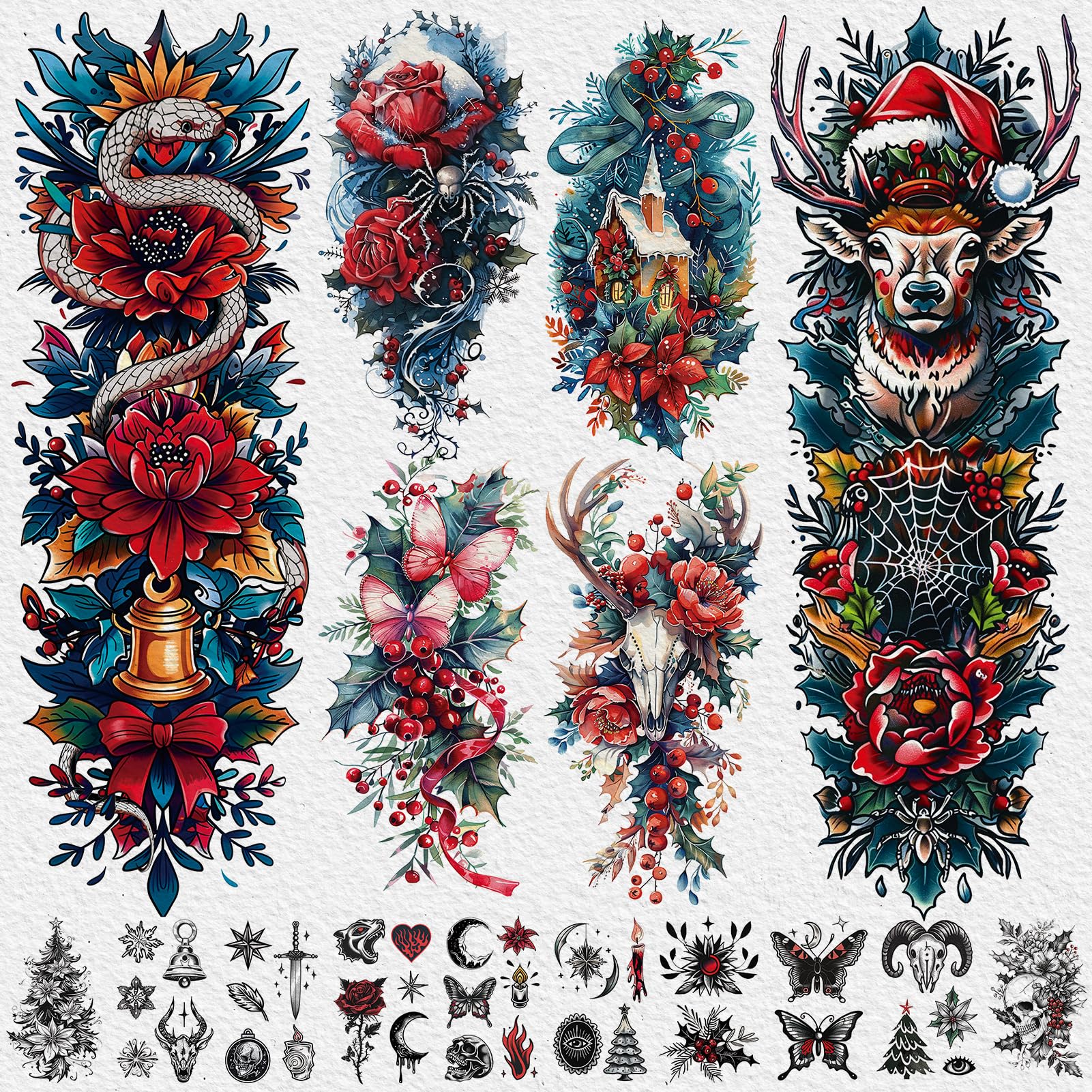 Cerlaza Elk tattoo, detailed nature motif for seasonal style